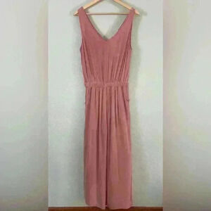 Le Lis Make Me Blush Jumpsuit Pockets Stretch Waist Tank Women's Medium